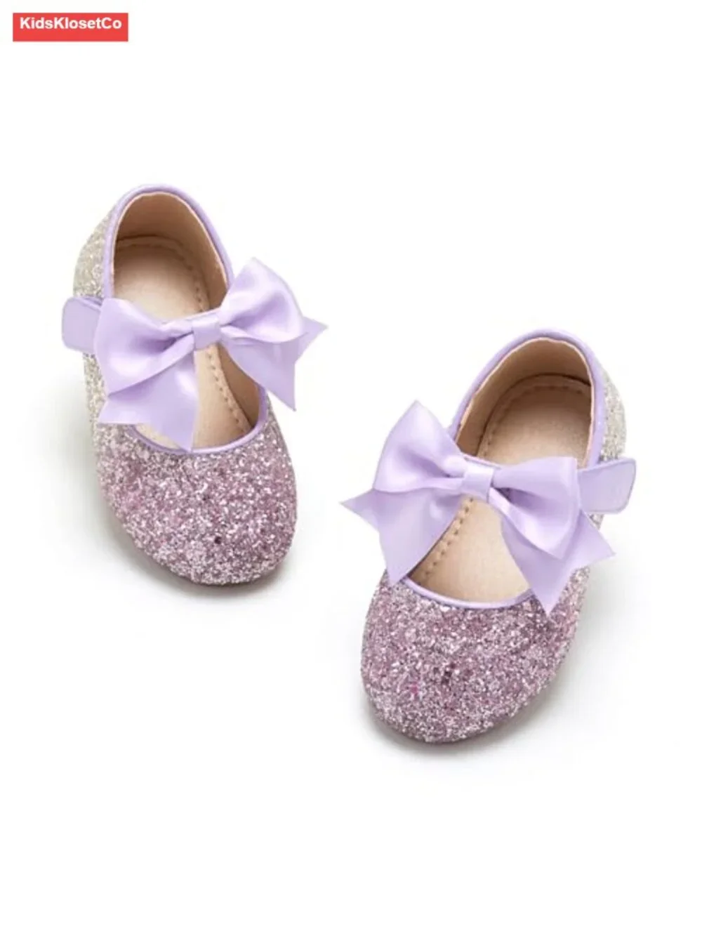 Toddler Girls Ballet Flats Mary Janes with Bows Hook & Loop Closure